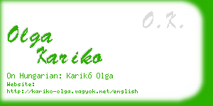 olga kariko business card